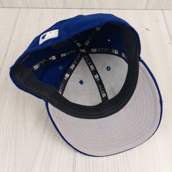 New Era 59Fifty Brooklyn Dodgers Hat Cap 7 1/8 Blue Cooperstown Wool MLB Fitted - Picture 6 of 8